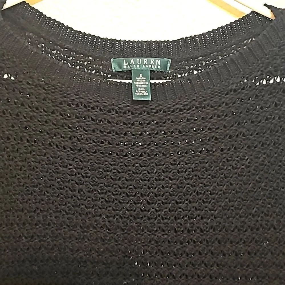 -‎ Lauren Ralph Lauren Crochet Women's Black Sweater small